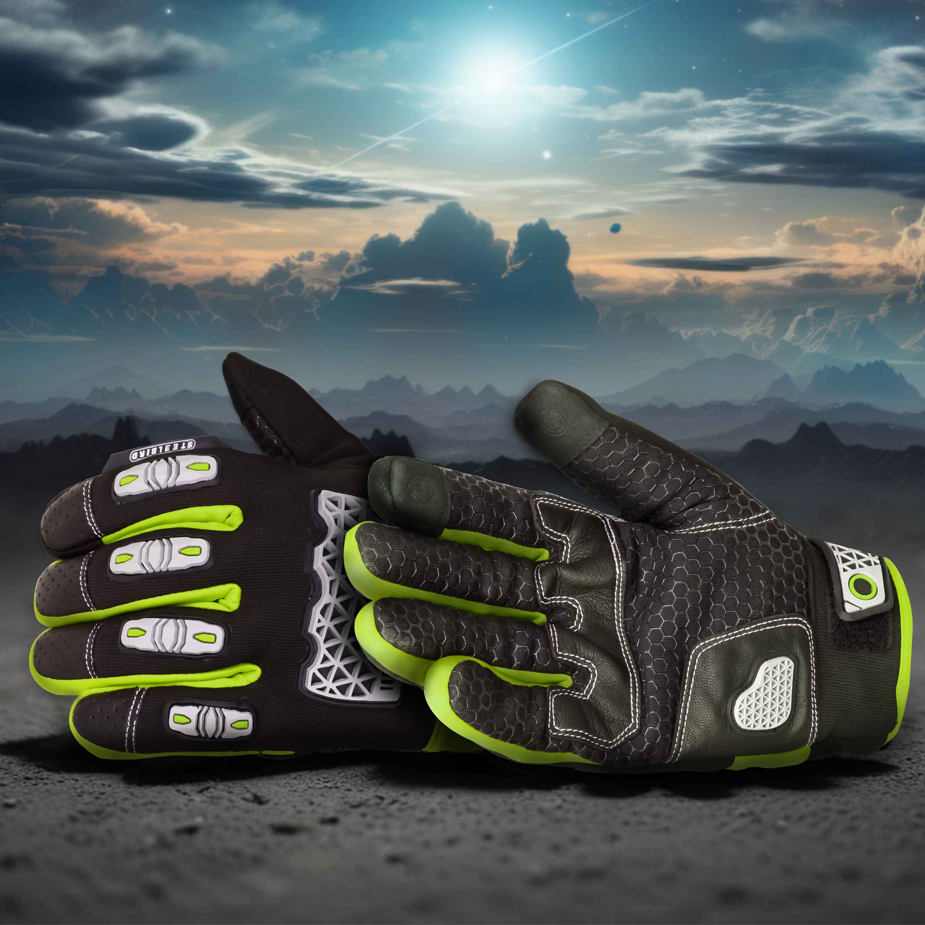 Steelbird Fighter Gloves-Neon Green